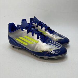 Adidas F50 Club FG/MG J Messi Youth Kids 5 Soccer Cleats Silver Blue IH0926